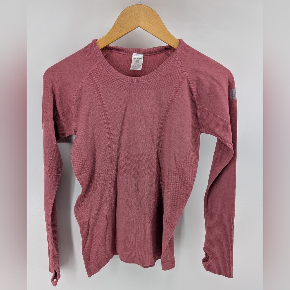 Tkeq The Shop Top Long Sleeve Shirt M/L Equestrian Athletic Top Dusty Pink